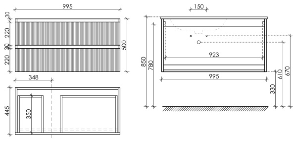 Тумба под раковину Sancos  Snob T SNT100LW Bianco
